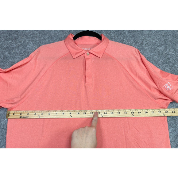 Peter Millar Crown Sport Men Polo Shirt Golf The Country Club Brookline Orange L - Picture 8 of 10